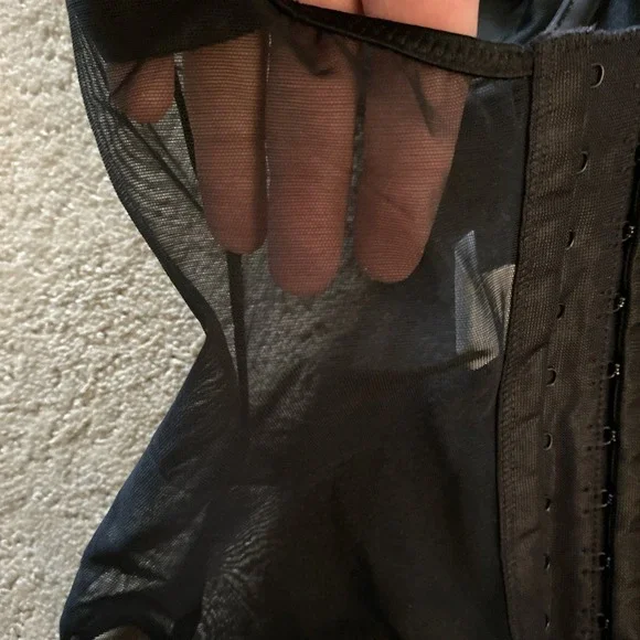 VINTAGE VAN RAALTE BLACK SHEER BUSTIER CORSET WITH GARTERS SIZE 34B - Picture 14 of 15